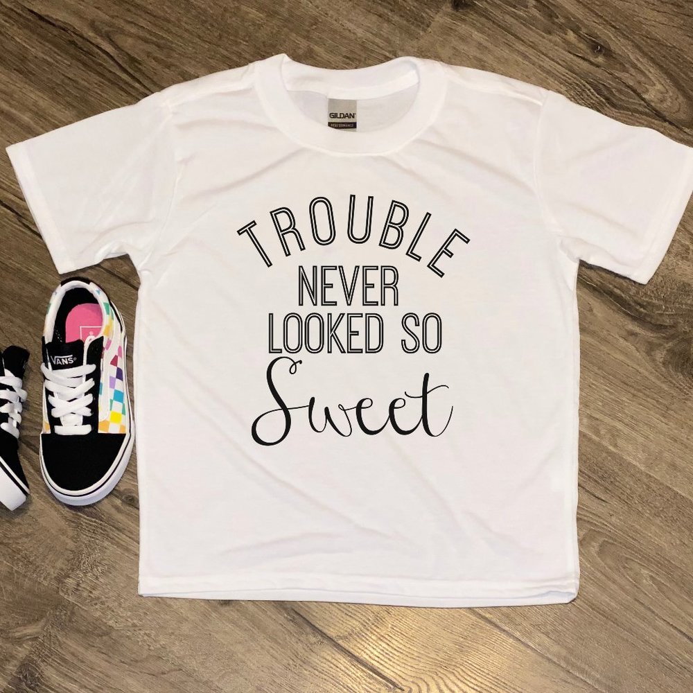 Trouble Never Looked So Sweet Kids Graphic T Shirt